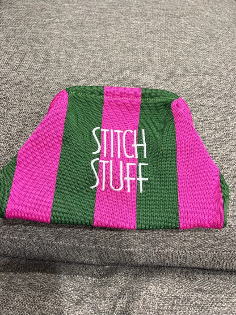 Pink & Green woven embroidered clutch